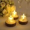12 Clear 2 in Battery Operated LED Tealight CANDLES Diamond Design